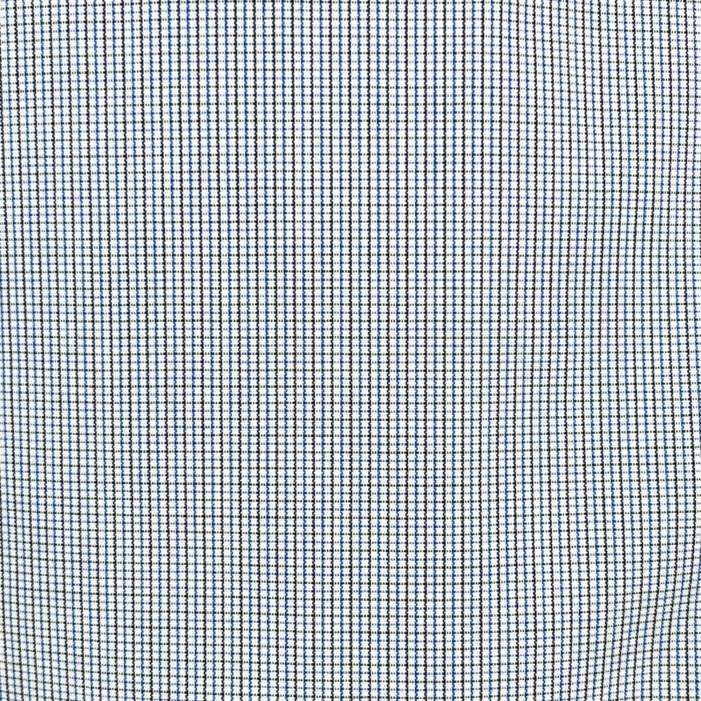 Jos A Bank Executive Collection Dress Shirt 16-34 Blue Micro Check French Cuffs - Picture 2 of 8